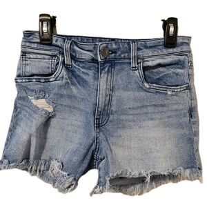 Kut From The Kloth Jane Hight Rise Denim Shorts Distressed Frayed Hem Size 2